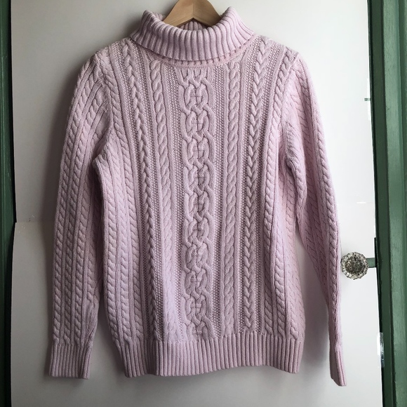 croft & barrow Sweaters - CROFTBARROW BabyPink Cable Knit Turtleneck Sweater